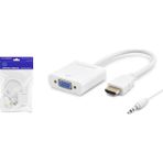 Hadron Hdx2019 Hdmı To Vga Çevirici Adaptör M/F Sesli Siyah-Beyaz