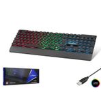 Hadron HDX2604 Türkçe-Q FN Multimedia Gökkuşağı Ledli 1.40 mt USB Kablolu Siyah Oyuncu Klavyesi
