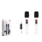 HADRON HDX2791B Kablosuz UHF El Mikrofonu 2 Li Set 6.35 mm - Beyaz