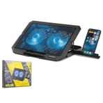 Hadron HDX4253 Ledli Çift Fanlı Telefon Stanlı Yükseklik Ayarlı Siyah Notebook Soğutucu