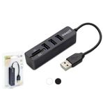 Hadron HDX7009 USB-A 2.0 3XUSB 2.0 HUB+SD/TF Kart Okuyuculu Siyah USB Çoklayıcı