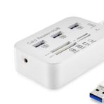 Hadron HDX7028 USB-A 3.1 - 3xUSB 3.0 Hub + MS/SD/M2/TF Kart Okuyuculu USB Çoklayıcı - Beyaz