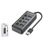 Hadron Hdx7049 Usb Hub 3.0 5Gbps 4X Usb-A 4 Port Switch’li Çoklayıcı Siyah