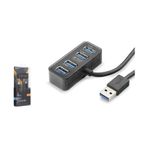 Hadron Hdx7055 İetop Usb Hub 5gbps 4x Usb-a 3.1 2in1 Usb-a-type-c Girişli 4 Port Çoklayıcı Siyah