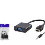 Hadron Hdx7806 Hdmi To Vga F Çevirici + Audio 1080P Ps4 5V Güç Girişli Siyah