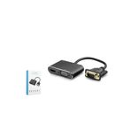 HADRON HDX7821 VGA to HDMI + VGA Dişi Ses Çıkışlı Görüntü Dönüştürücü 1080p 22 cm - Siyah