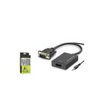 HADRON HDX7874 VGA to HDMI Dişi Ses Çıkışlı Görüntü Dönüştürücü 1080p - Siyah