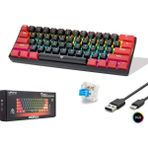 Hadron Mofan MF1701BR Gaming Mekanik Rgb Klavye Blue Switch - Siyah Kırmızı - Siyah - Kırmızı