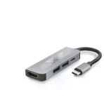 Hadron Type-C Hub Hdmi 4K Usb 3.0 Pd 4 Port Gri HDX7840