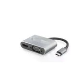 Hadron Type-C Hub Hdmi 4K Vga Usb 3.0 Pd 4 Port Gri HDX7839