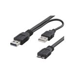 Hadron USB 3.0 2 Adet USB Çıkışı Taşınabilir Harddisk HDD Kablosu