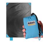 Haegs Cep Yer Örtüsü, Piknik Örtüsü Kamp Matı, Plaj Yer Örtüsü, Su Geçirmez, Kum Tutmaz, Hızlı Kurur, Hafif, Zemin Örtüsü Outdoor Açık Hava Kamp Yürüyüş Seyahat için - El Askılı - 180-150cm - Mavi