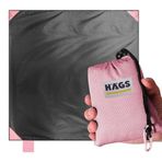 Haegs Cep Yer Örtüsü, Piknik örtüsü Kamp Matı, Plaj Yer Örtüsü, Su Geçirmez, Kum Tutmaz, Hızlı Kurur, İnce Zemin Örtüsü Outdoor Açık Hava Kamp Yürüyüş Seyahat için - El Askılı - 150-150cm - Pembe
