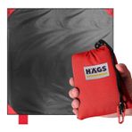 Haegs Cep Yer - Piknik Örtüsü Kamp Matı Plaj Yer Örtüsü Su Geçirmez Kum Tutmaz Hızlı Kurur Hafif Katlanabilir İnce Zemin Örtüsü Outdoor Açık Hava Kamp Yürüyüş Seyahat İçin El Askılı 150x150Cm Kırmızı