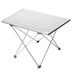 Haegs Full Alüminyum Katlanır Kamp Masası Kolay Taşınabilir Kompakt Outdoor Ultra Hafif Kamp Masası Large Gümüş