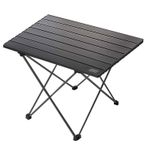 HAEGS Full Alüminyum Katlanır Kamp Masası, Piknik, BBQ, Balıkçılık, Doğa Aktiviteleri, Plaj için Kolay Taşınabilir Kompakt Outdoor Ultra Hafif Kamp Masası Orta Boy - Siyah