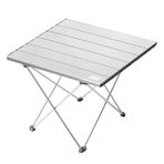 HAEGS Full Alüminyum Katlanır Kamp Masası, Piknik, BBQ, Balıkçılık, Doğa Aktiviteleri, Plaj için Kolay Taşınabilir Kompakt Outdoor Ultra Hafif Kamp Masası - Piknik Sehpası - küçük Boy - Gümüş