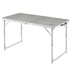 HAEGS Haegs Portatif Kamp Masası, 3 Yükseklik Ayarlı, Katlanır Piknik Masası, Kolay Taşınabilir Alüminyum Masa - 120x60 - Kumaş Desenli Gri