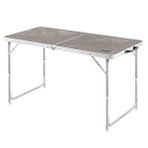 HAEGS Haegs Portatif Kamp Masası, 3 Yükseklik Ayarlı, Katlanır Piknik Masası, Kolay Taşınabilir Alüminyum Masa - 120x60 - Mermer Desenli Gri