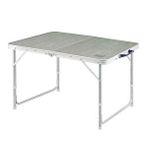 HAEGS Haegs Portatif Kamp Masası, 3 Yükseklik Ayarlı, Katlanır Piknik Masası, Kolay Taşınabilir Alüminyum Masa - 80x50 - Kumaş Desenli Meşe