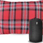 Haegs Kamp Yastığı, Seyahat Yastığı, Silikon Elyaf Dolgulu Hafif Küçük Yastık, Orta Sertlikte, Nefes Alabilir Kılıf, Kamp, Uçak ve Araba İçin İdeal 30x45cm Flanel Kırmızı