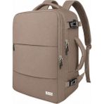 Haegs Laptop Sırt Çantası, Seyahat Çantası Hafif Bayan El Çantası Uçak Bagaj El Valizi Bavulu Açık Kahve - 30x 17x 45 cm