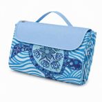 Haegs Piknik Örtüsü, Çanta Kamp Matı, Plaj Matı, Piknik Yer Örtüsü, Seyahat, Kamp, Outdoor, Park Çim Kum Tutmaz, Su Geçirmez, Kullanışlı Çanta Model, Katlanabilir 200x150cm - Etnik Kaplumbağa Mavi
