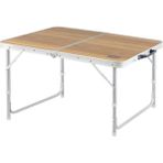 Haegs Portatif Kamp Masası, 2 Yükseklik Ayarlı, Katlanır Alüminyum Piknik Masası- 90X50 Hareli Ceviz - 90x50 cm
