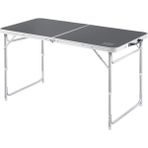 Haegs Portatif Kamp Masası, 3 Yükseklik Ayarlı, Katlanır Alüminyum Piknik Masası 120X60 - Antrasit - 120x60 cm