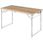 Haegs Portatif Kamp Masası, 3 Yükseklik Ayarlı, Katlanır Alüminyum Piknik Masası 120X60 Hareli Ceviz - 120x60 cm