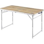 Haegs Portatif Kamp Masası, 3 Yükseklik Ayarlı, Katlanır Alüminyum Piknik Masası 120X60 Naturel Meşe - 120x60 cm