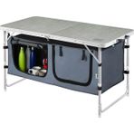 Haegs Saklama Dolaplı Kamp Masası, Outdoor Kamp Mutfağı, Kamp Dolabı, Katlanabilir Kamp Piknik Masası, Seyahat Mutfağı, Mutfak Dolabı, Depolama bölmeli, Dış Mekan Mutfağı 120-60cm- Kumaş Desenli