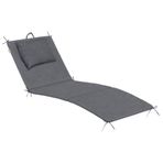 Haegs Şezlong Minderi, Havuz Plaj Outdoor Kamp için Katlanır Sünger Minder, Dış Mekan Süet Kumaş Kılıf, Dış Mekan Mobilyaları İçin Veranda Yedek Minderi - 22 Dens - 180x55x4 cm - Gri