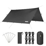 Haegs Tarp Gölgelik Tente, Taşınabilir Örtü Branda Çok İşlevli Outdoor Açık Hava Kamp Seyahat Tente Branda Güneşlik Karavan Tente Yan Çadır Gölgelik - 300x400 cm - Siyah