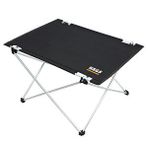 Haegs Ultralight Katlanır Kamp Masası, Piknik, Bbq, Balıkçılık, Avcılık, Plaj, Hiking İçin Taşınabilir Kompakt Roll Up Outdoor Kamp Masası Medium - Siyah