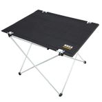 HAEGS Ultralight Katlanır Kamp Masası, Piknik, BBQ, Doğa Aktiviteleri, Hiking, Plaj için Taşınabilir Kompakt Roll Up Outdoor Kamp Masası Büyük Boy - Siyah