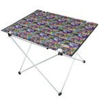 HAEGS Ultralight Katlanır Kamp Masası, Yer Kaplamaz Hafif Rulo, Piknik, BBQ, Balıkçılık, Plaj, Hiking için Taşınabilir Kompakt Roll Up Outdoor Kamp Masası Büyük Boy - Grafiti Toys