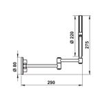 Hafele 124x270x124 mm Parlak Krom Renk Işıksız Ayna