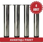 Hafele Otto Metal Sehpa & Masa Ayağı Parlak Krom 410 mm (4 Adet)