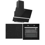 Hafele Siyah Ankastre Set 6 (Vetro Ocak + Luce Fırın + Luce Davlumbaz)