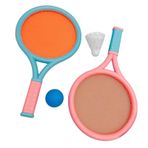 Hafif çocuk Badminton Raket, Kaymaya dayanıklı, 2 Raket, 2 Top, Parlak Renkler, Bebeğin Dikkatini çekmesi Kolay, ışık Ve Zahmetsiz (Mavi gül)
