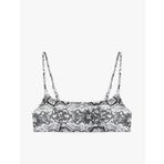 Hafif Destekli Yılan Desenli İnce Askılı Bralet Bikini Üstü