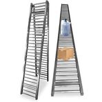 Hafif Hizmet Konveyör Bandı - Çok Fonksiyonlu Boşaltma Şutu için 2,5 cm Galvanizli Çelik Makaralı Güçsüz Makaralı Kızaklar 50 cm ila 300 cm Uzunluk Seçenekleri - ve Çok Yönlü