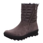 Hafif, Kalın Taban Gore-tex Fermuarlı Kar Botu, Koyu Gri Süet Kumaş