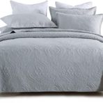 Hafif Kapitone Mikrofiber Kabartmalı Kabartmalı Kapitone Tüm Mevsimler İçin Ters Çevrilebilir Kapak, +2 Yastık Dökümü, Gri, Çift 230 x 250 cm