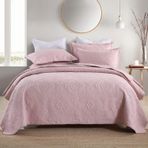 Hafif Kapitone Mikrofiber Kabartmalı Kabartmalı Kapitone Tüm Mevsimler için Ters Çevrilebilir Kapak, +2 Yastık Dökümü, Pembe, Çift 230 x 250 cm