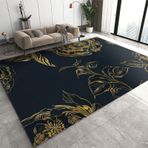 Hafif Lüks Kaymaz Siyah Gül Halı Yastıklı Zemin Halı Kraliyet Dokusu ile Kolay Temizlik Giriş Yatak Odası Banyo Mutfak için - 140 x 200 cm