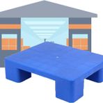 Hafif Su Geçirmez Plastik Palet - Depo ve Bahçe için Polietilen Depolama Rafı İstiflenebilir Tasarım Garaj Depolama için İdeal (Mavi 40x60x12cm)