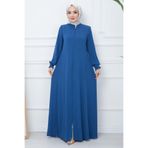 hafsamina Parçalı Battal Beden Mevlana Ferace İndigo HM02362