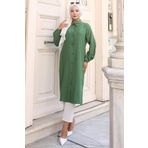 hafsamina Yazlık Uzun Pamuklu Tunik Haki HM2109